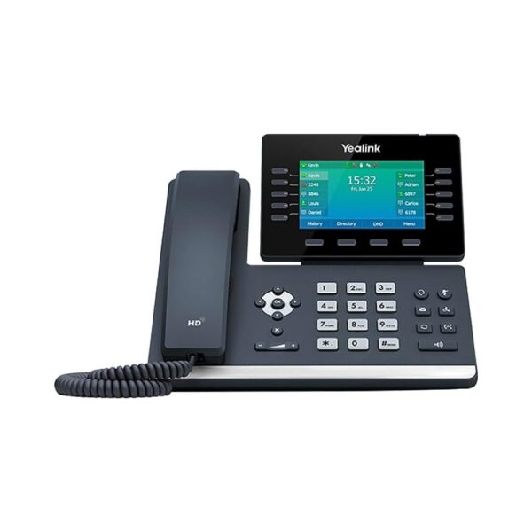 Yealink T54W IP Phone 16 VoIP Accounts, 4.3" Adjustable Color Display, Built-in Bluetooth & Dual-Band Wi-Fi, Dual-Port Gigabit Ethernet (PoE, Power Adapter Not Included)