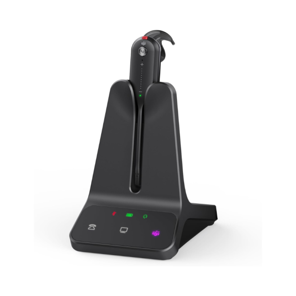Yealink DECT Wireless Headset WH63 E2 – Teams Certified Mono Office Headset for Desk Phone & Computer Softphone – Noise-Canceling Mic, 607Ft Range, 8H Talk Time, 3 Wearing Styles