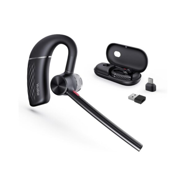 Yealink BH71 Pro Bluetooth Headset with USB-C/A Dongle – Teams Certified Wireless Mono Earphone for Cell Phone, PC & Laptop Noise-Canceling Microphone, 10H Talk Time, Adjustable Ear Hook
