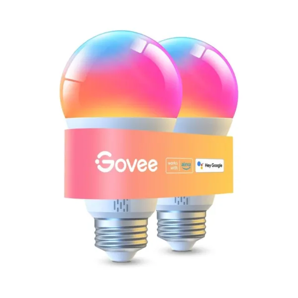 Govee LED Smart Light Bulbs, 1000LM Color Changing Light Bulb, Wi-Fi & Bluetooth Light Bulbs, Work with Alexa and Google Assistant, Dimmable RGBWW A19 75W Equivalent Smart Bulbs, 2 Pack