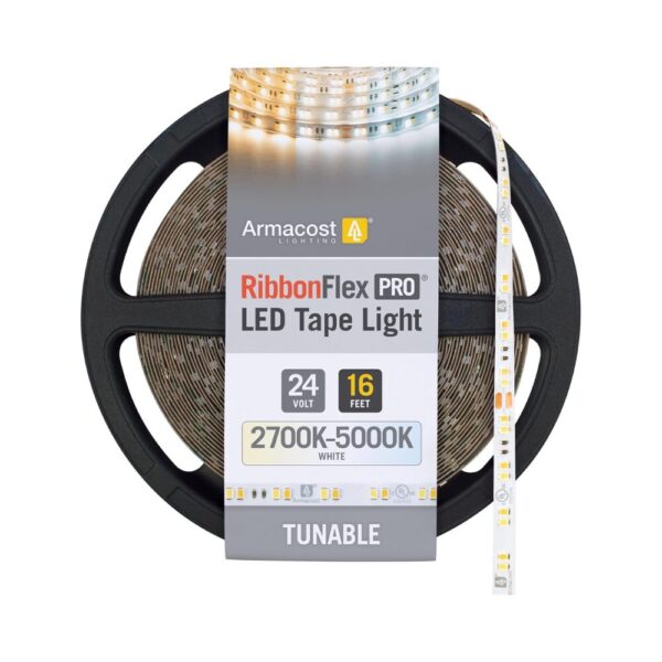 Armacost Lighting RibbonFlex Pro 24-Volt White CCT Tunable LED Tape Light, 16.4 ft (165230)