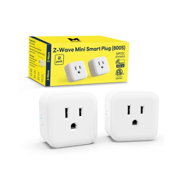 Minoston Z-Wave Mini Smart Plug, 800 Series Plug-in Socket with Built-in Repeater/Range Extender, 15A Heavy Duty Zwave Outlet, Works with SmartThings, Hubitat, Wink, Alexa, Google Assistant, FCC & ETL Listed (MP21Z)