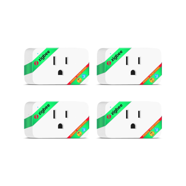 ZigBee Smart Plug 15A with Energy Monitoring, Works with Alexa, Google Home, Home Assistant, SmartThings, App Control, Timer & Schedule, Compact Smart Outlet, 4-Pack